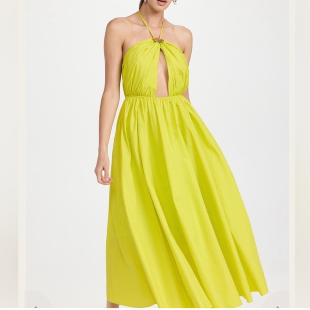 STAUD Danielle Dress. Color: Electric Lime. Size: 6